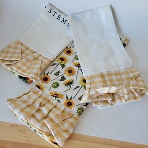 Sunflower Tea Towels Set Of 3 Hand Towels New